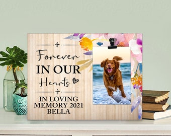 In memory of dog frame, Dog remembrance frame, Dog memorial picture frames, Dog death frame gifts, Personalized pet memorial frame