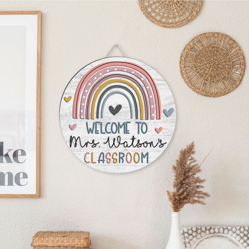 Class Roon Name Signs Custom Teacher Door Sign, Classroom Door Decor, Teacher Name Sign ...