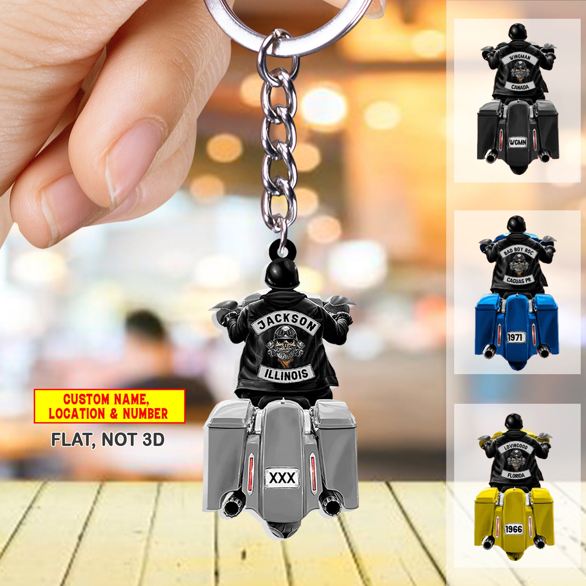 Motorcycle Keychain - Stainless Steel Biker Gift - 1.57x0.98 Inches - Perfect Stocking Stuffer