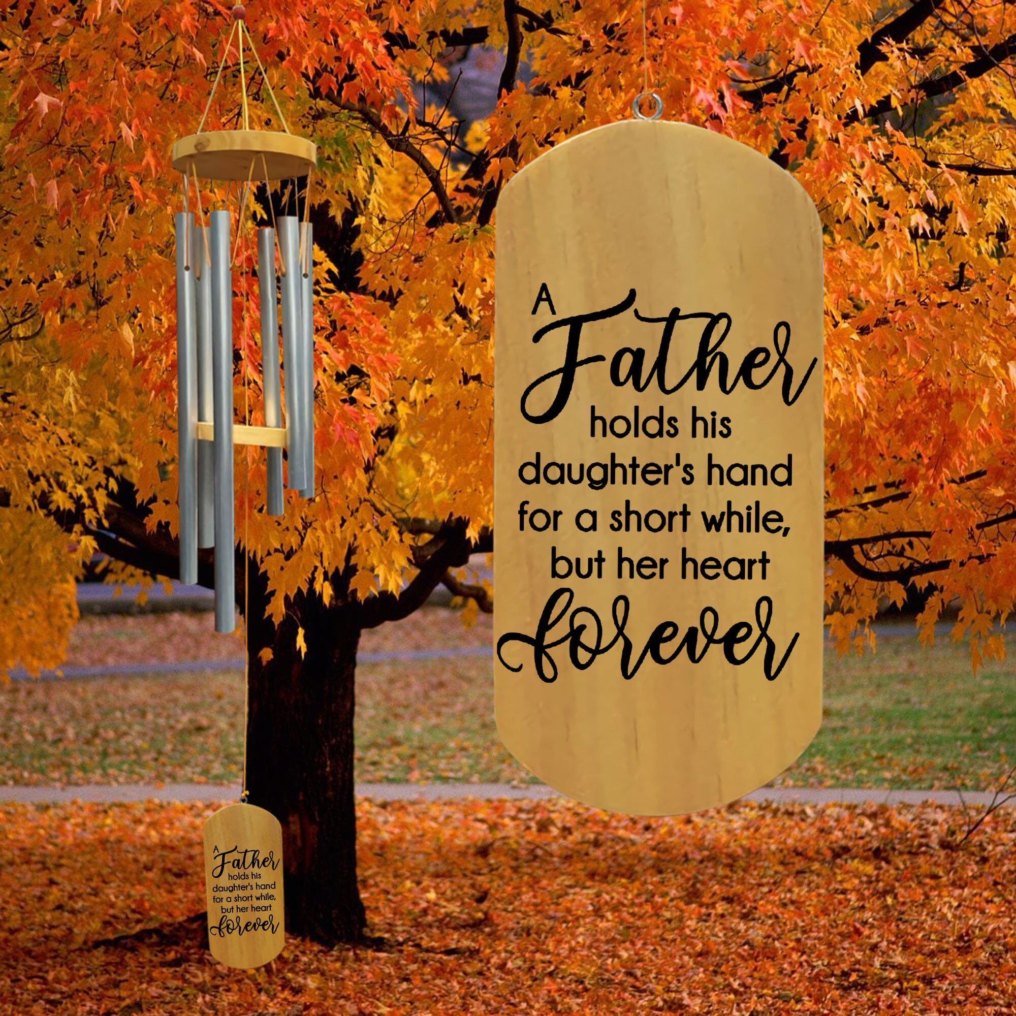 Loss of father sympathy gift, Dad memorial Wind chimes