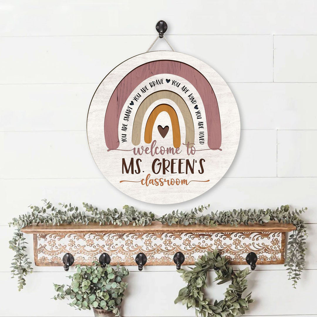 Custom Teacher Door Sign, Classroom Door Decor, Teacher Name Sign ...
