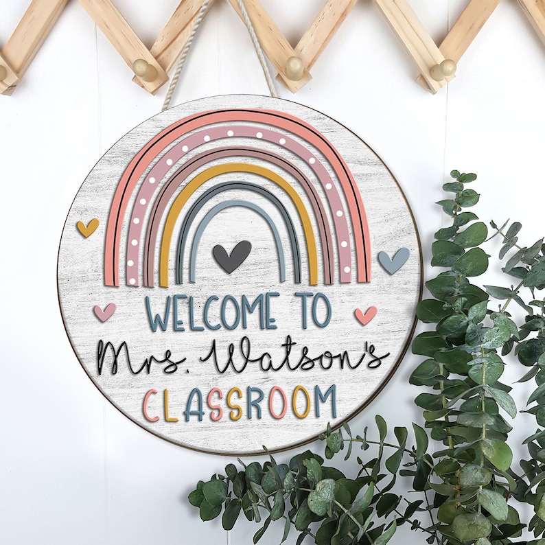 Class Roon Name Signs Custom Teacher Door Sign, Classroom Door Decor, Teacher Name Sign ...