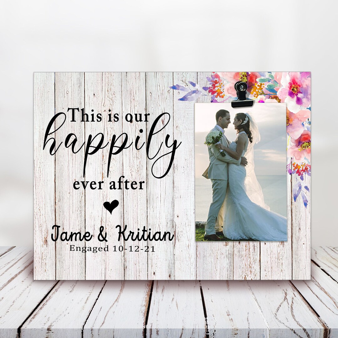 Personalized Engagement Picture Frame Gift for Couple Engagement