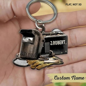 Personalized Welder Keychain, Welding Supplies Keychain, Gift For Welder, Husband Christmas Gift, Welder Birthday Gift