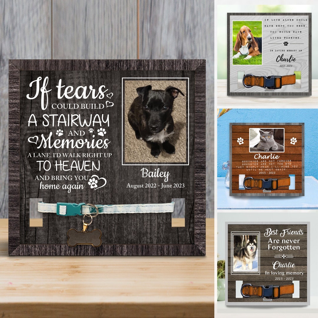 Memorial Pet Collar Frame, Custom Quote Memorial, Memorial Pet Photo