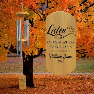 Listen and Know Memorial Wind Chime  Corinthian Bells  Sympathy Gift  Personalized Wind Chime  Memorial