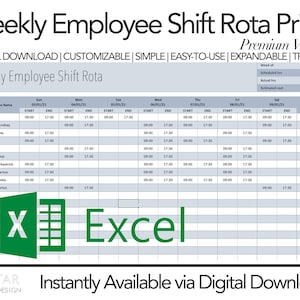 Weekly Employee Time Sheet, Employee Work Schedule, Staff Planner 2025 | Salary Calculator | Excel | Google | Instant Digital Download