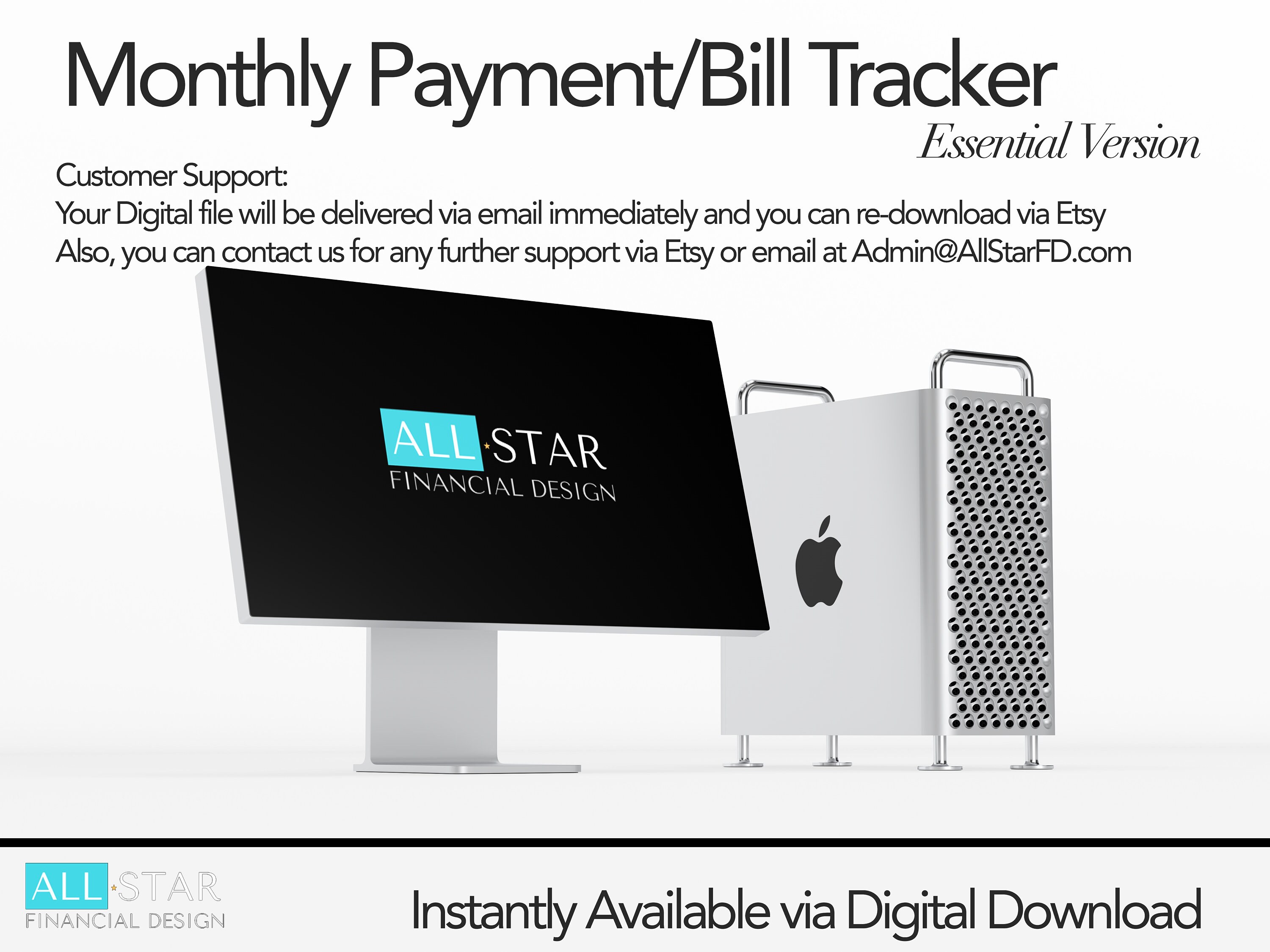 Printable Monthly Bill Tracker Payment Organizer | Expense Checklist ...