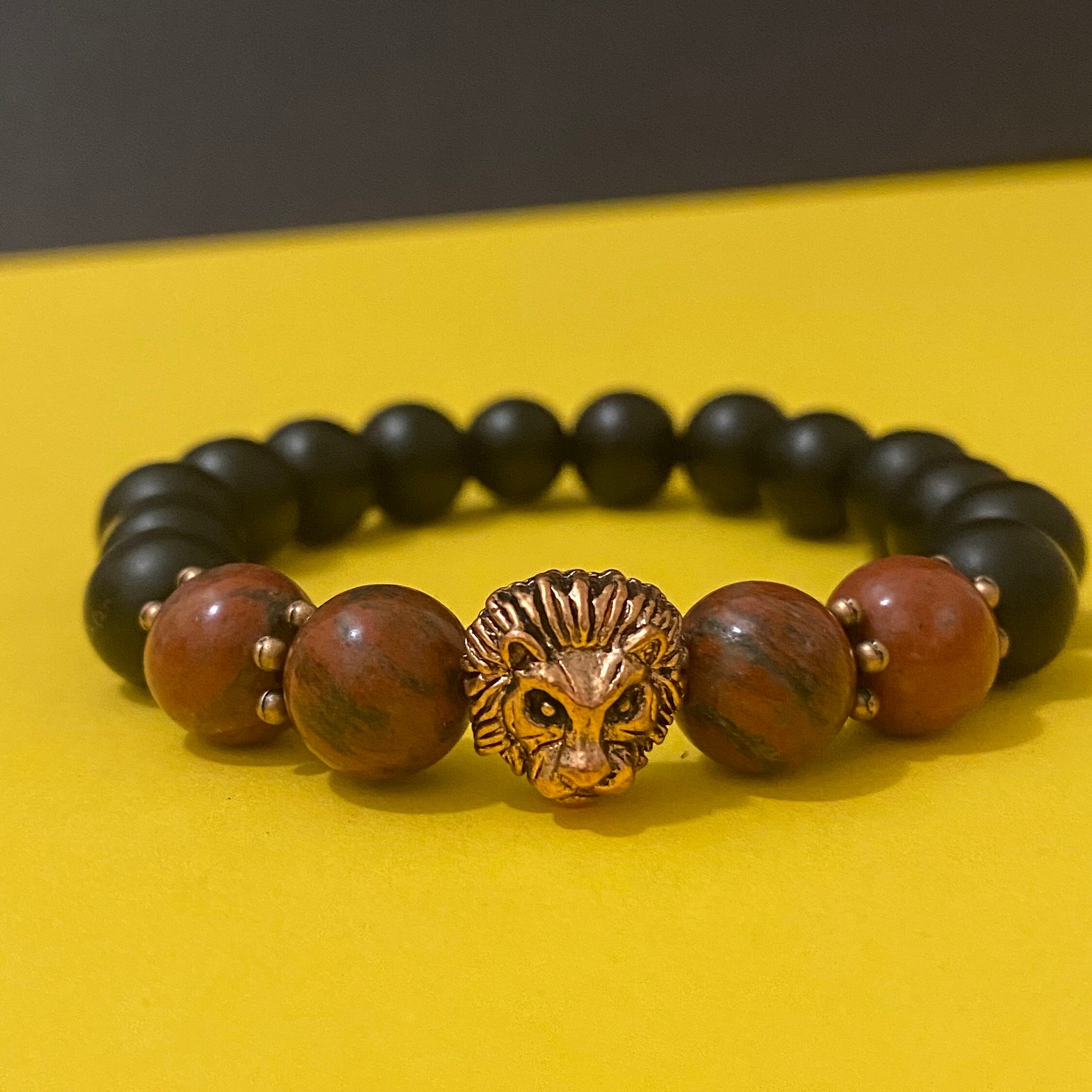 Black and Brown beaded bracelet Etsy