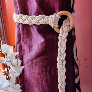 Curtain Tie Backs, Handmade Macramé Curtain Holdbacks Rope, Tieback Home Decor, Farmhouse Macrame Hand Woven Curtain Holders