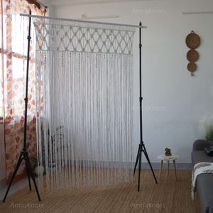 Macrame Door Curtain | large Wedding Backdrop Wall Hanging Tapestry white | Macrame Window Curtain | Outdoor backyard Party Home Decor