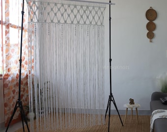 Macrame Door Curtain | large Wedding Backdrop Wall Hanging Tapestry white | Macrame Window Curtain | Outdoor backyard Party Home Decor