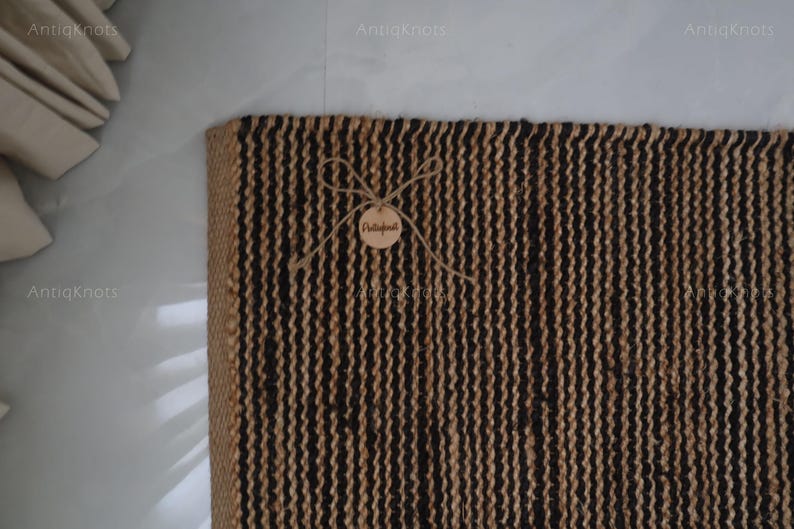 Tie-Dye Jute Area Rug | Chunky Minimalist Runner image 4