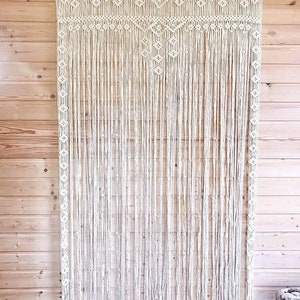 Macrame Door Curtain large Wedding Backdrop Wall Hanging Tapestry white Macrame Window Curtain Outdoor backyard Party Home Decor image 4