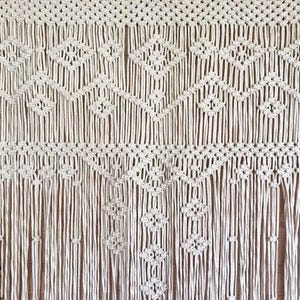 Macrame Door Curtain | large Wedding Backdrop Wall Hanging Tapestry white | Macrame Window Curtain | Outdoor backyard Party Home Decor image 2