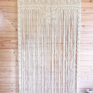 Macrame Door Curtain | large Wedding Backdrop Wall Hanging Tapestry white | Macrame Window Curtain | Outdoor backyard Party Home Decor image 4