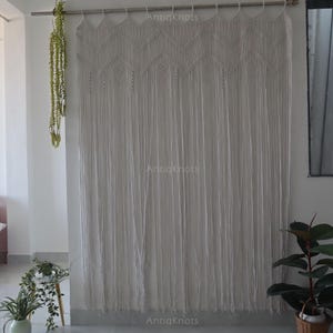 Macrame Door Curtain | large Wedding Backdrop Wall Hanging Tapestry white | Macrame Window Curtain | Outdoor backyard Party Home Decor