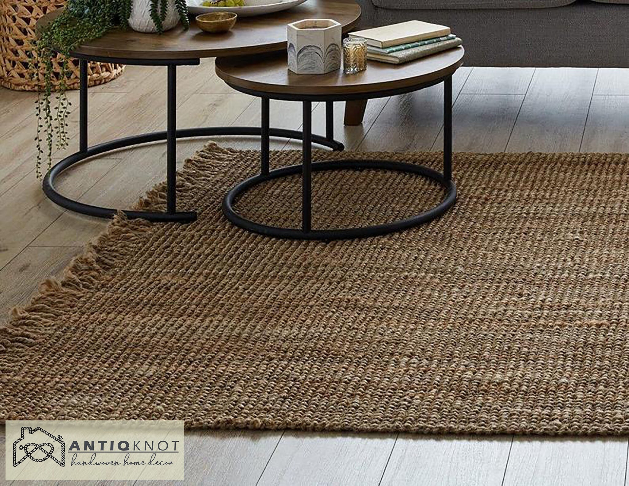 Antiqknot Hemp Natural Jute Area Rugs Etsy