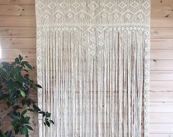 Macrame Door Curtain | large Wedding Backdrop Wall Hanging Tapestry white | Macrame Window Curtain | Outdoor backyard Party Home Decor