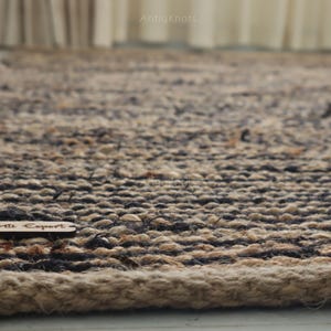 Tie-Dye Jute Area Rug | Chunky Minimalist Runner image 1