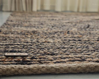 Hemp Jute Area Rugs | Tie-dye jute rug | Minimulist Chunky jute runner for high trafic area enterway Passage Stair Kitchen | Living room rug