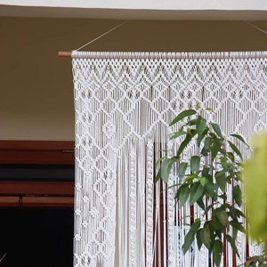 Macrame Door Curtain | large Wedding Backdrop Wall Hanging Tapestry white | Macrame Window Curtain | Outdoor backyard Party Home Decor