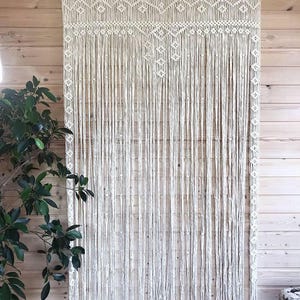 Macrame Door Curtain | large Wedding Backdrop Wall Hanging Tapestry white | Macrame Window Curtain | Outdoor backyard Party Home Decor