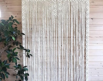 Macrame Door Curtain | large Wedding Backdrop Wall Hanging Tapestry white | Macrame Window Curtain | Outdoor backyard Party Home Decor