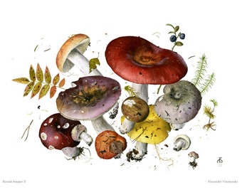 Russula Bouquet II Botanical Fine Art Print