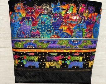 Colorful Dogs Purse with a Vinyl Bottom