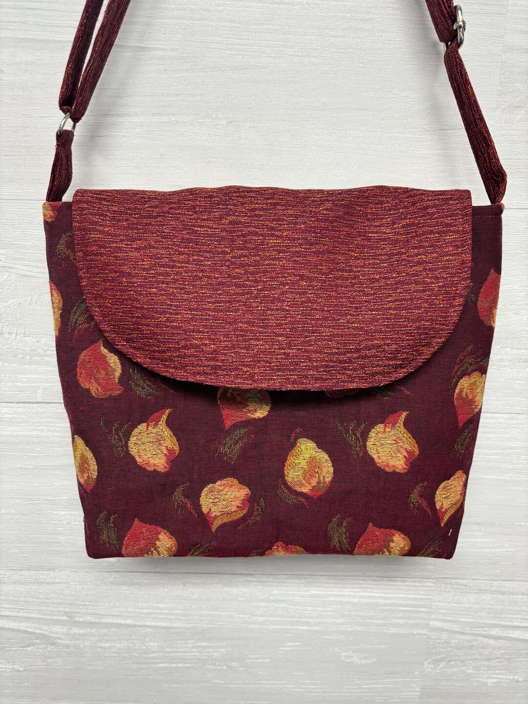 Pochette Clutch Vintage à Motifs Fleurs Avec Perles - Tissu Coton - Occasion Bon état