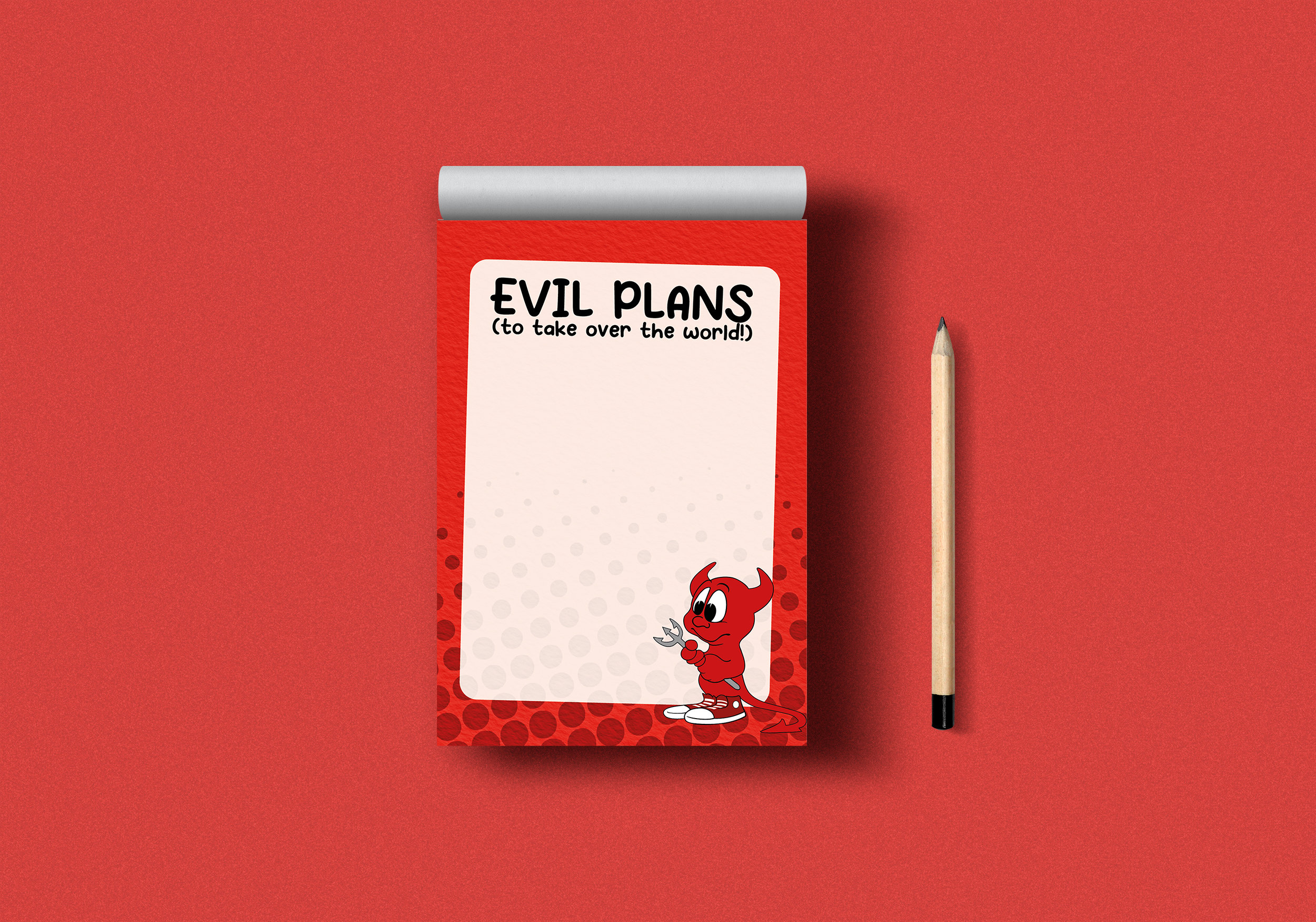 Evil Plans A6 Notepad | Funny Stationery Gift