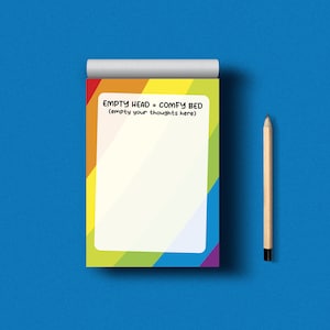 Empty Head = Comfy Bed Pad | A6 Notepad | Self care | Mental Health | Wellbeing | Gratitude | Positive Attitude