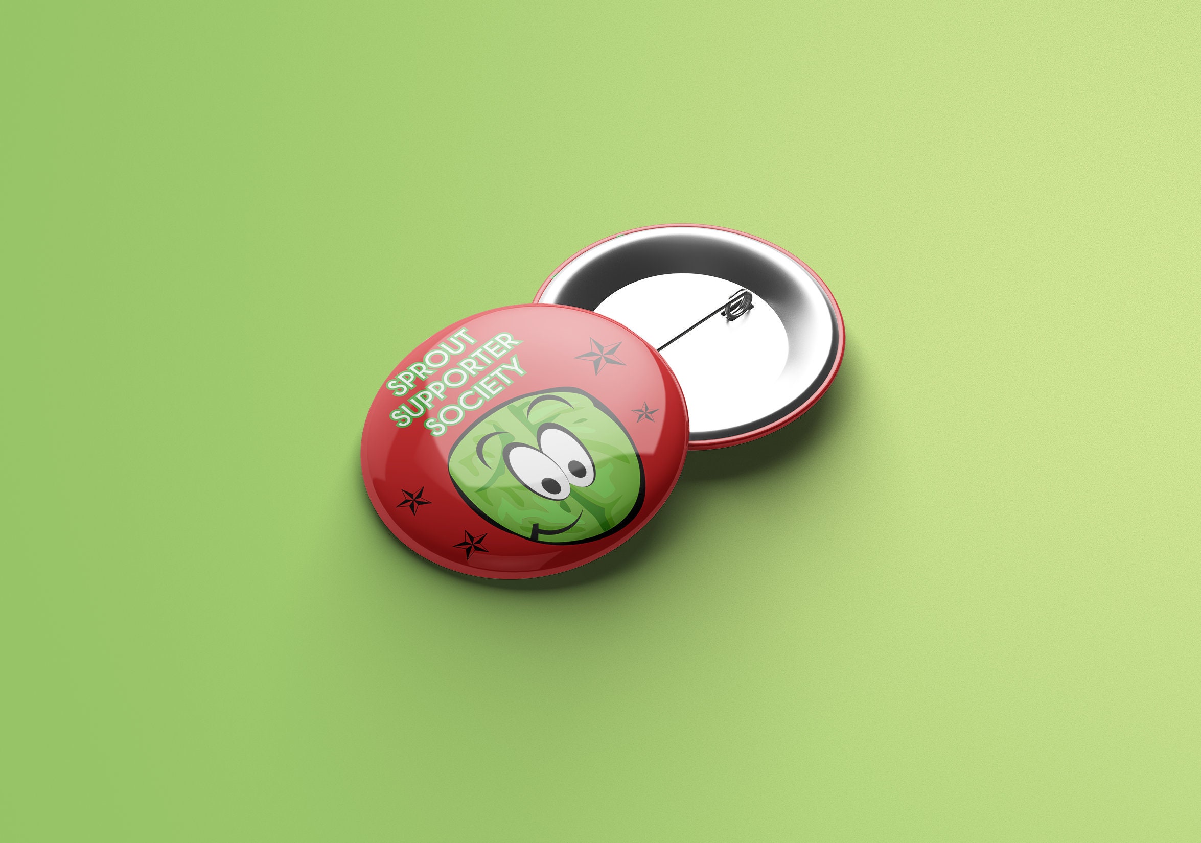 Brussels Sprout Supporter Badge - Funny Christmas Pin Badge Gift
