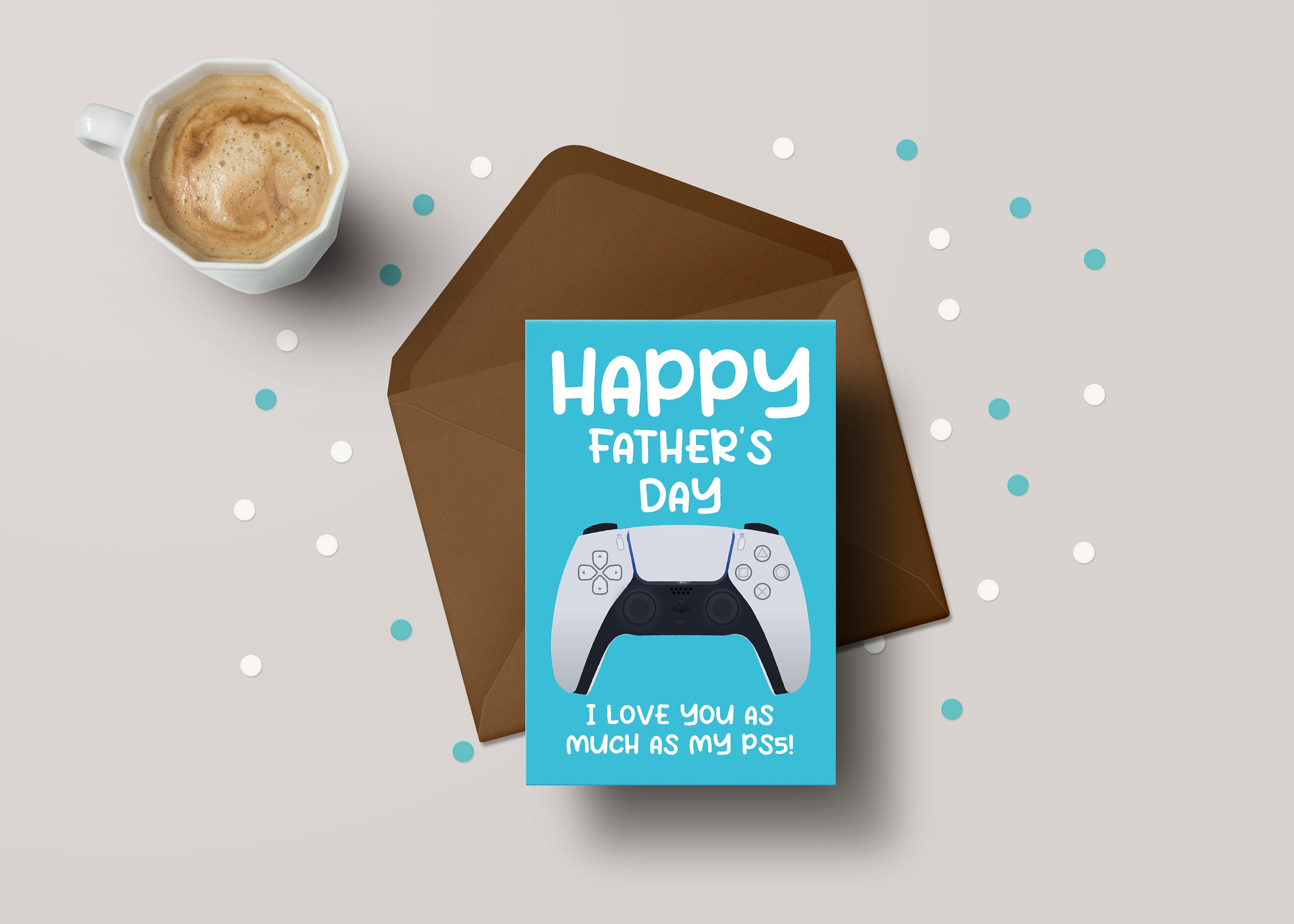 Gamer Father's Day Card - Funny PS5 Dad Greeting for Dads