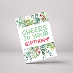 Saludos a tu cumpleaños - Tarjeta de felicitación personalizada de cumpleaños de flores