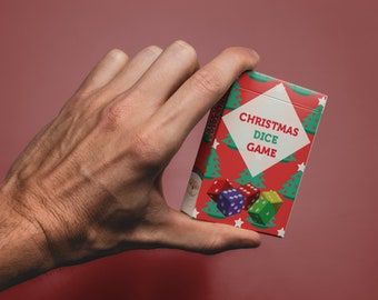 Christmas Dice Game - 42 Game Cards + 10 Certificates (Game for Adults/Family, Christmas Card Game and Holiday Games)