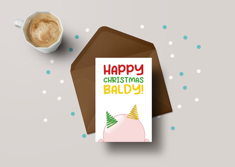 Baldy Christmas Card - Funny & Personalised Xmas Greeting