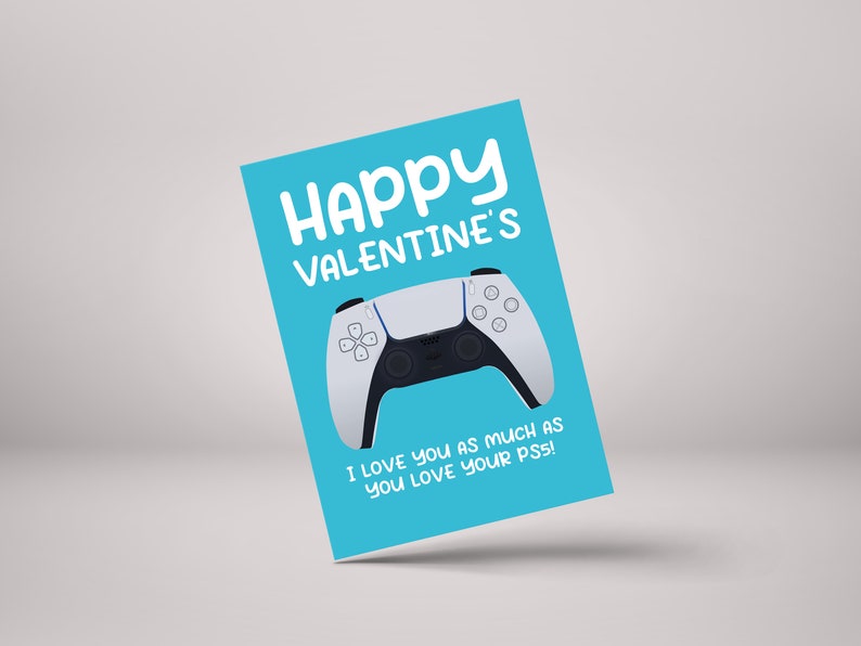 Gamer PS5 Valentine Card - Funny I Love You Card for Him/Her