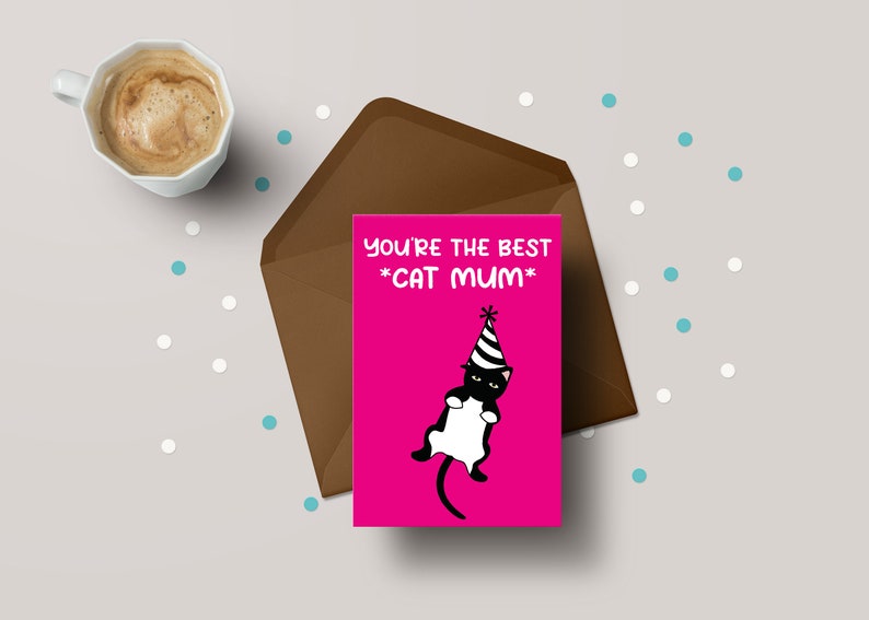 Cat Mum Birthday Card - Funny Greeting for Best Cat Owner