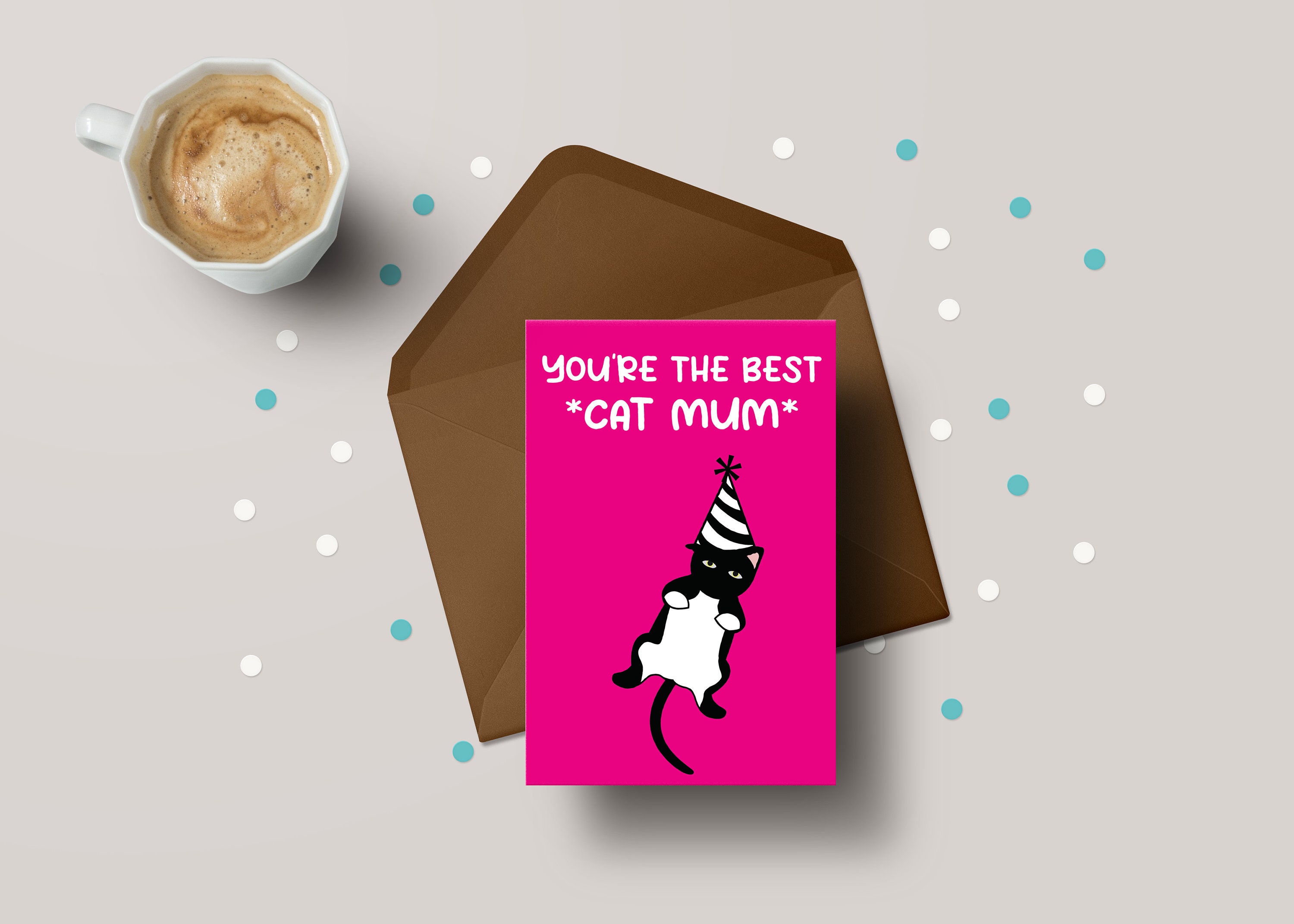 Cat Mum Birthday Card - Funny Greeting for Best Cat Owner