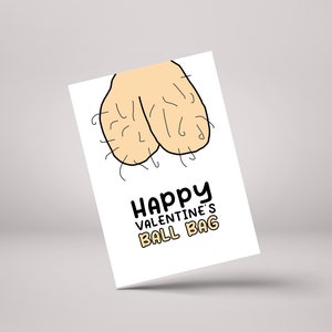 Happy Valentine's Ballbag! - Lustige Rude Balls Valentines Grußkarte - GC118