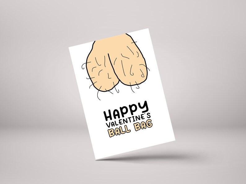 Funny Balls Valentine's Card - Rude "Ballbag" Greeting for Him/Partner