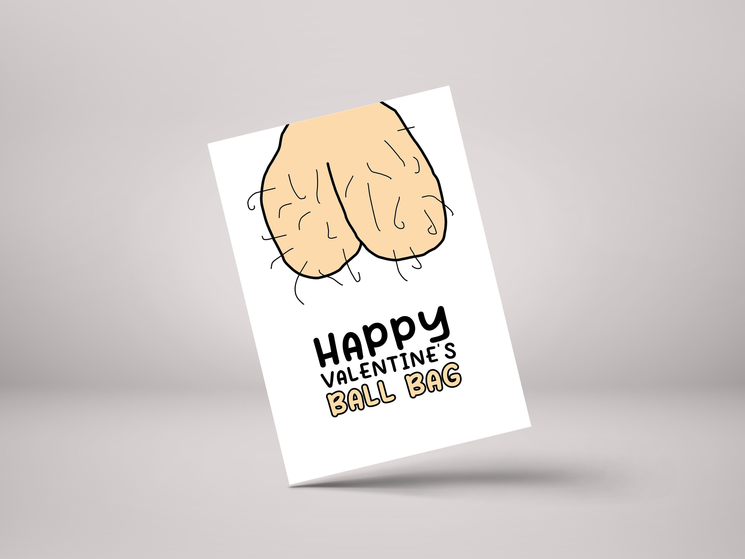 Funny Balls Valentine's Card - Rude "Ballbag" Greeting for Him/Partner