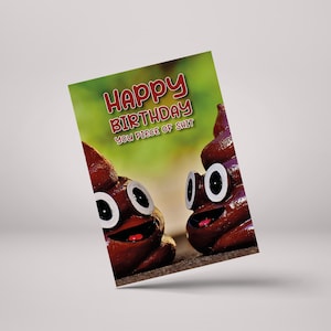 Gefeliciteerd met je verjaardag stuk stront! - Grappige vriend verjaardagswenskaart - GC15
