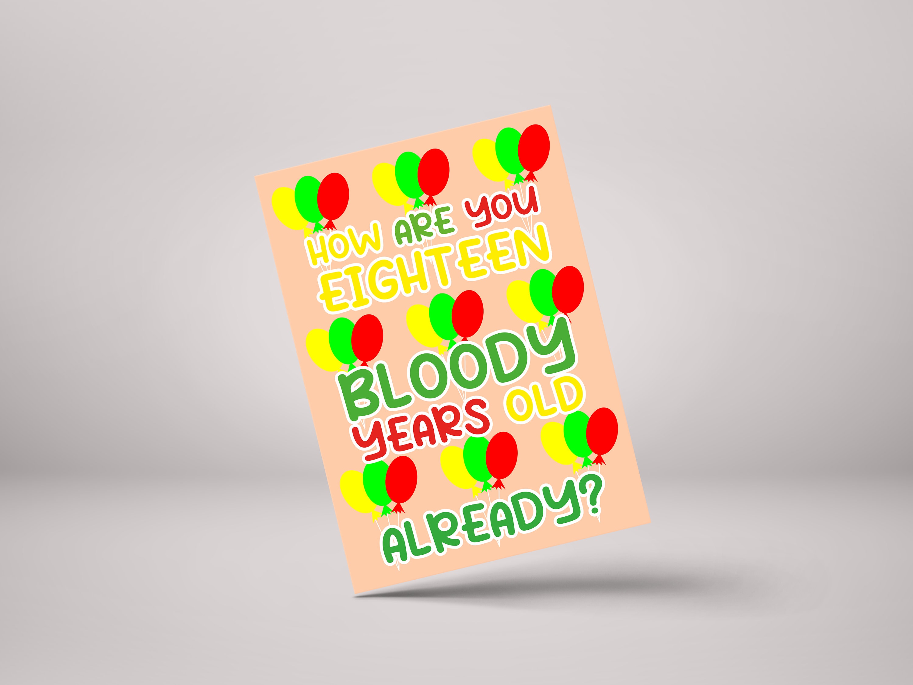Funny 18th Birthday Card for Him Her - Personalised Greeting Card
