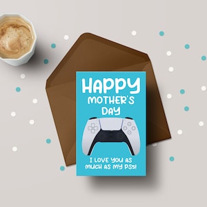 Joyeuse fête des mères Playstation 5 PS5 Love ! - Carte de voeux drôle de fête des mères de gamer - GC44