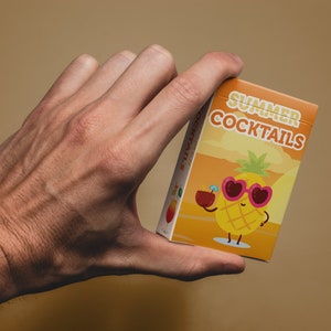 Cartes de recettes de cocktails d'été - Pack de cartes de fabrication de cocktails avec 52 options - Date Night / Party