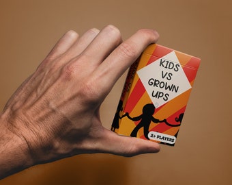 Kids vs Grown Ups - 52 Cards with 96 Questions (Game for Adults/Family, Portable Camping, Christmas Game and Holiday Games)