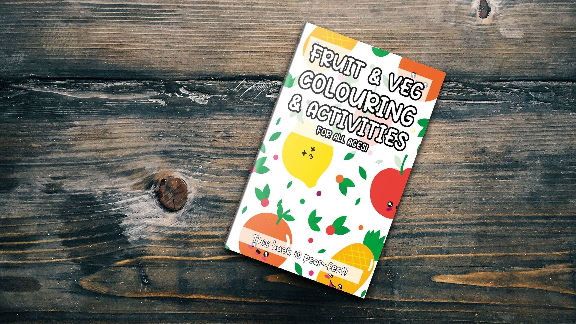 Fruit & Veg Activity Book for All Ages! Adult and Kids Colouring — Activity